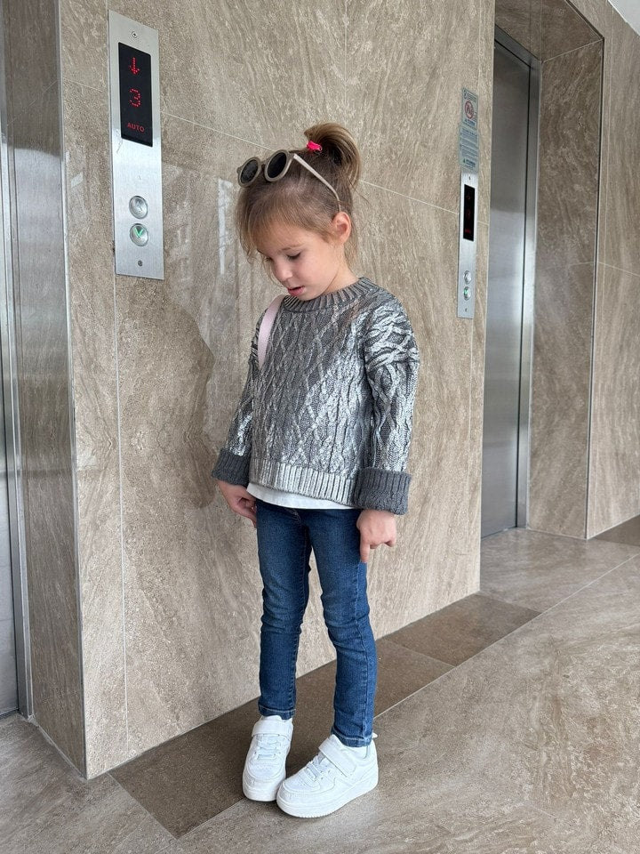 Varaklı Çocuk Triko Kazak 32-7017-1