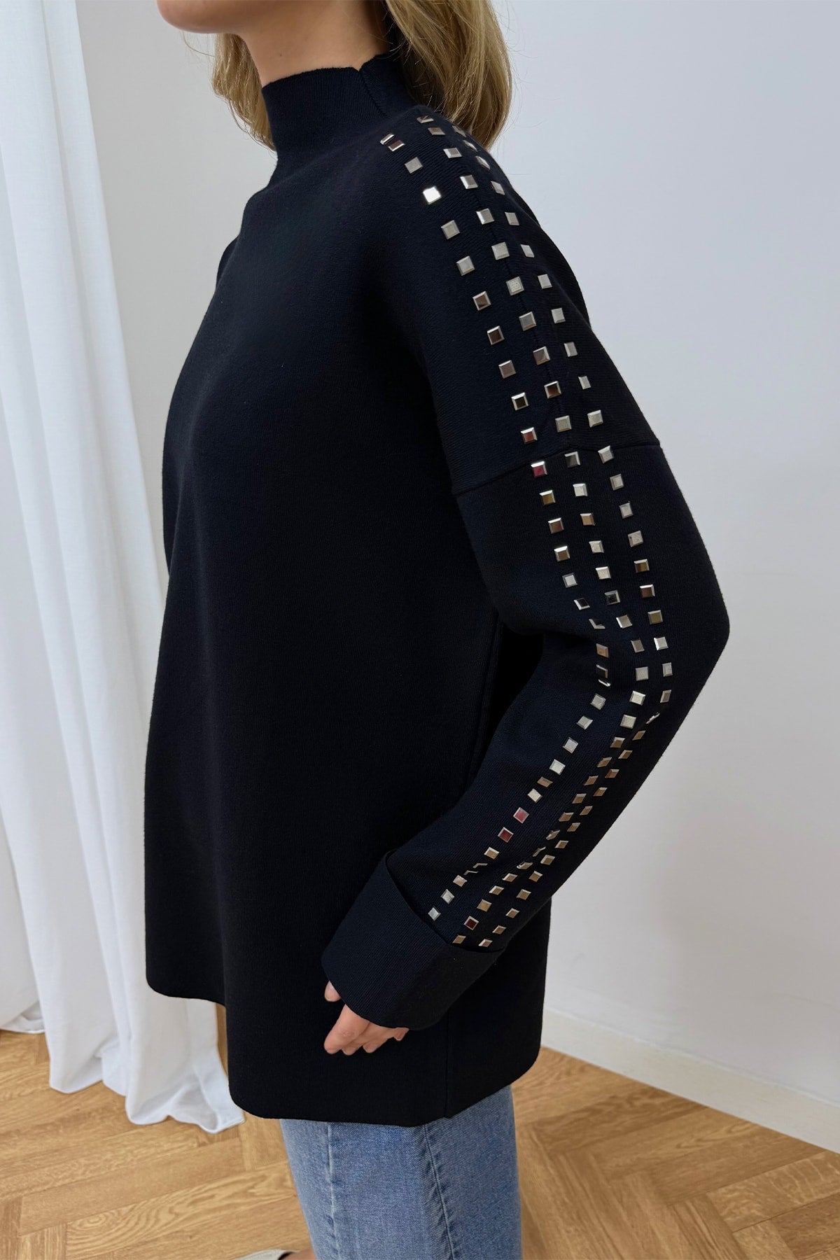 Aksesuarlı Triko Tunik 87-26150