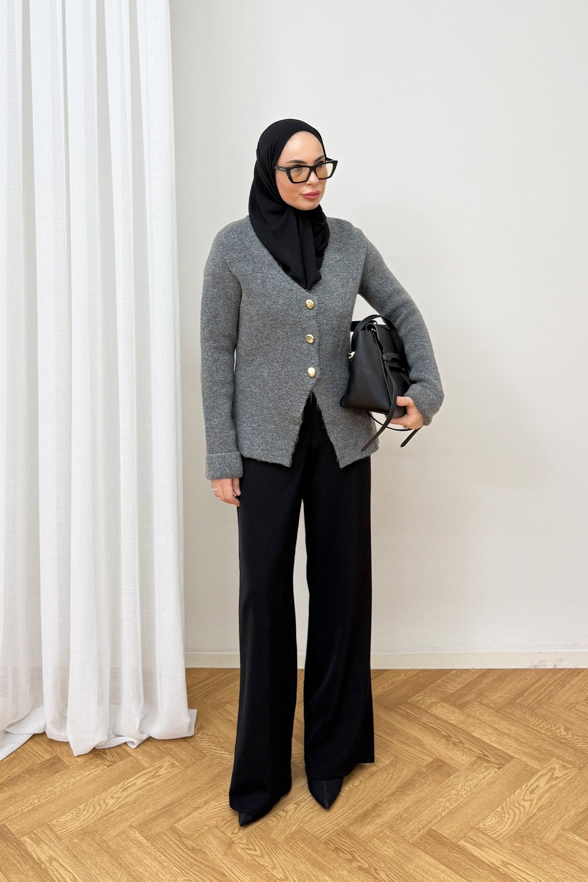 Düğmeli Triko Hırka 94-5029