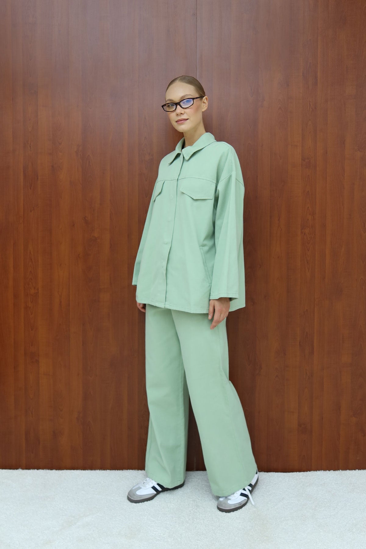 Gabardin Kuşaklı Takım 12-8843