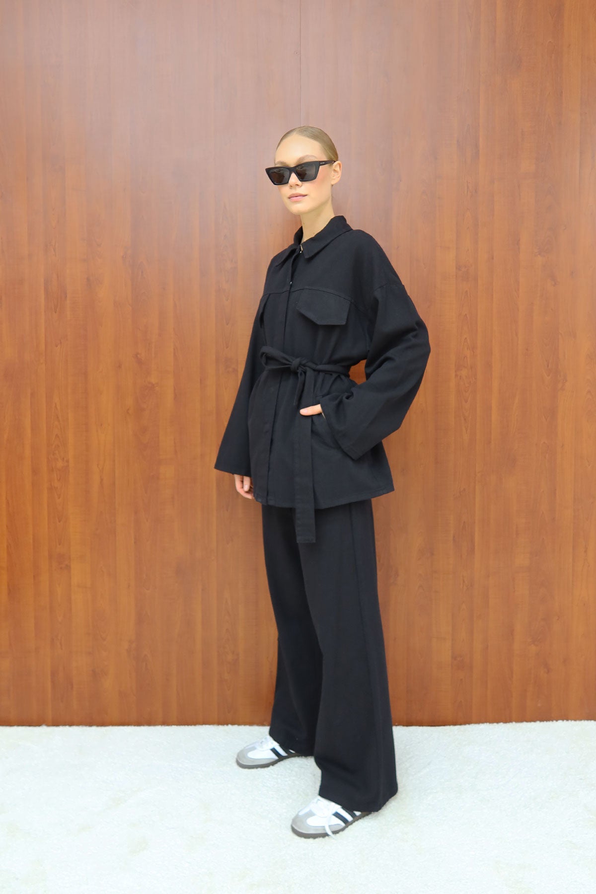 Gabardin Kuşaklı Takım 12-8843