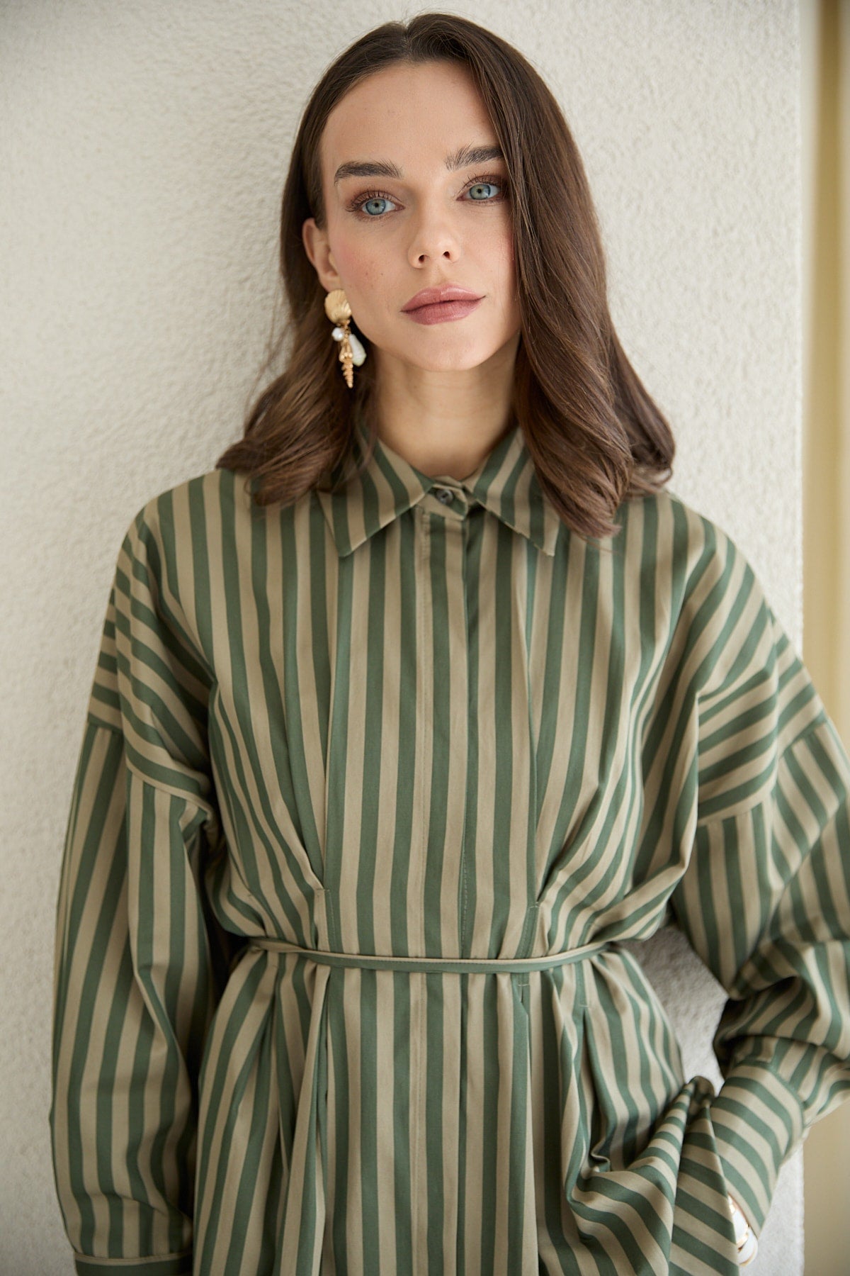 Çizgili Poplin Gömlek 32-2854