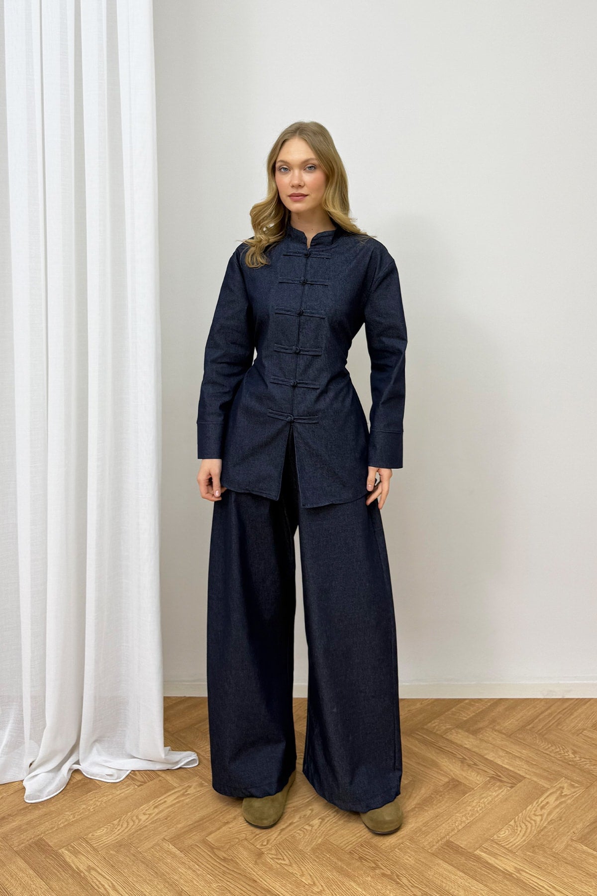 Bağlamalı Denim Takım 32-3006