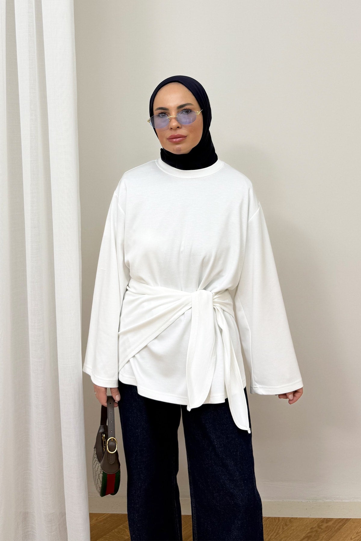 Şal Detaylı Tunik 3-4585