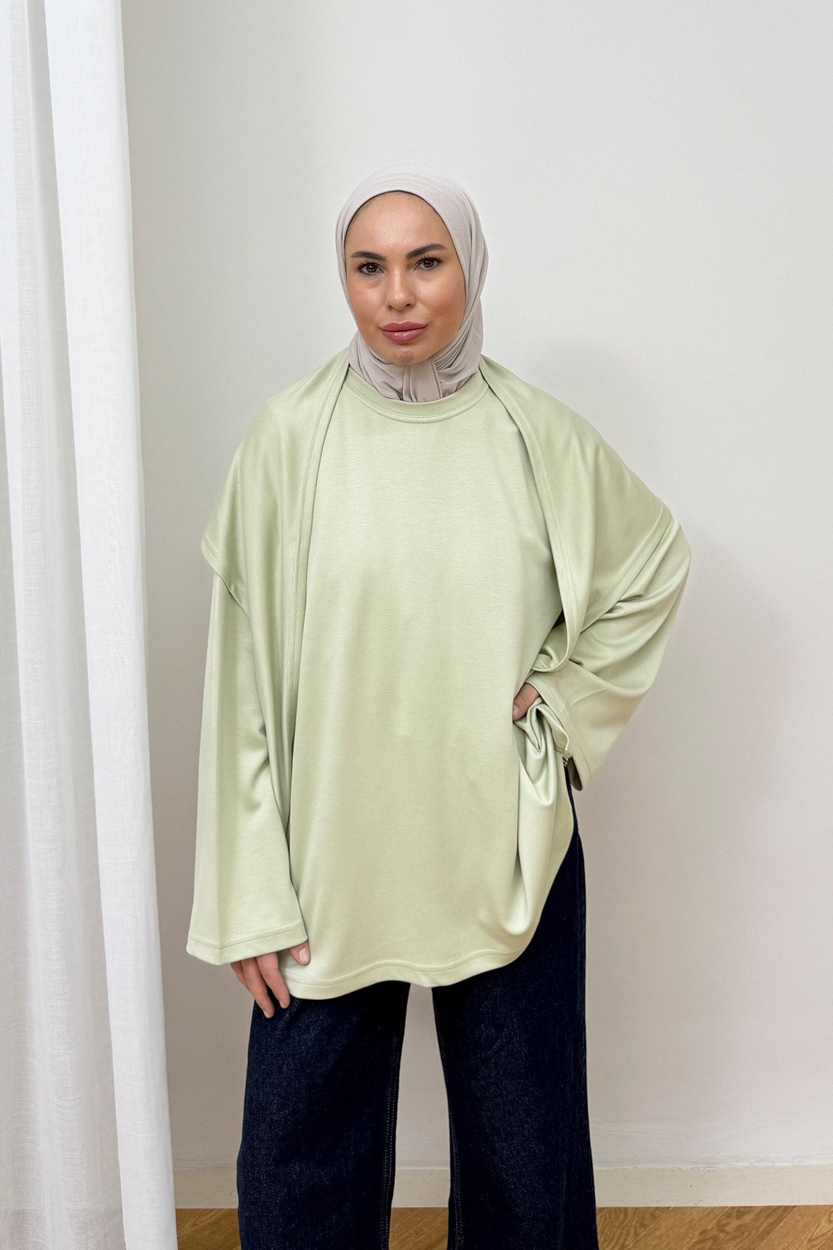 Şal Detaylı Tunik 3-4585