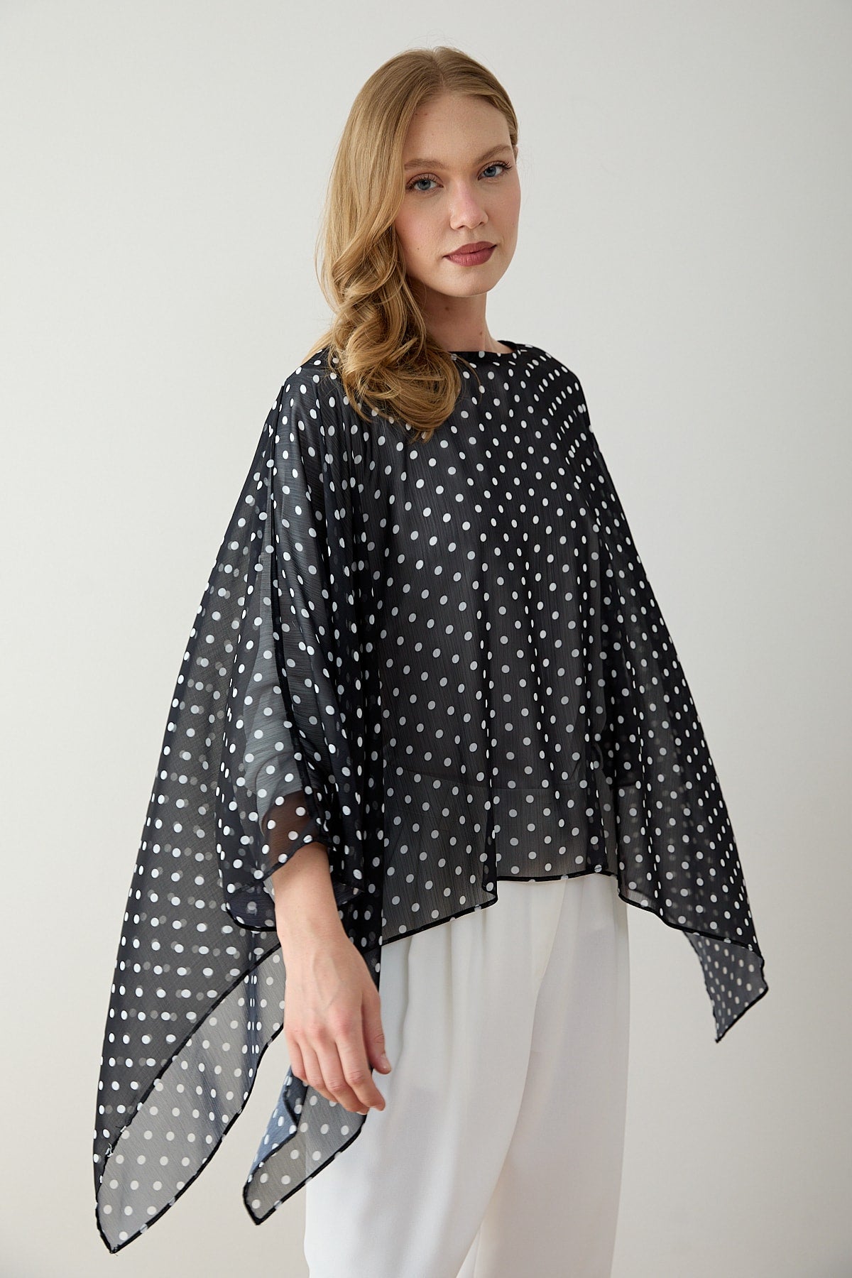 Puantiye Pelerin Tunik 12-5419