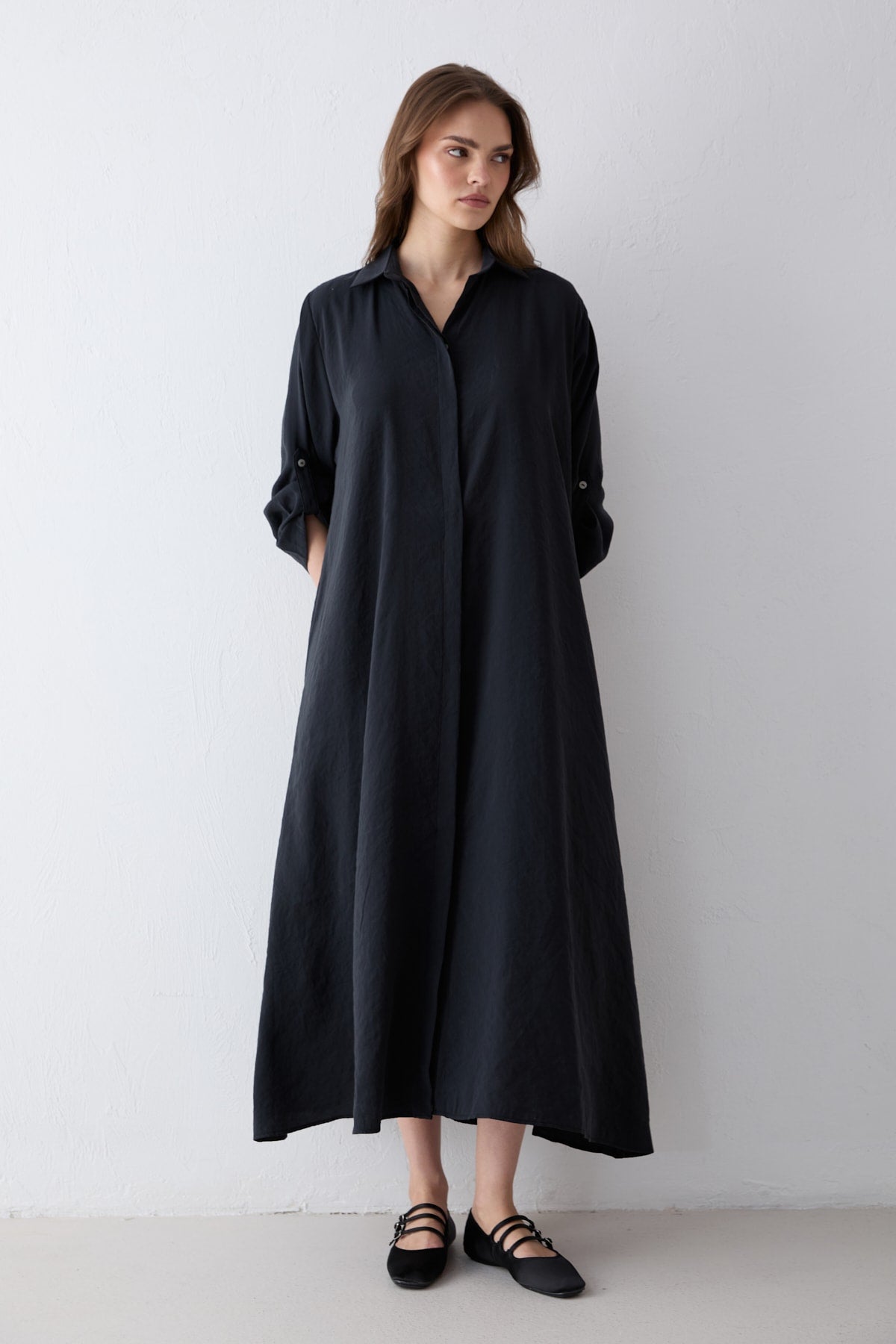 Kemerli Oversize Elbise 81-3270