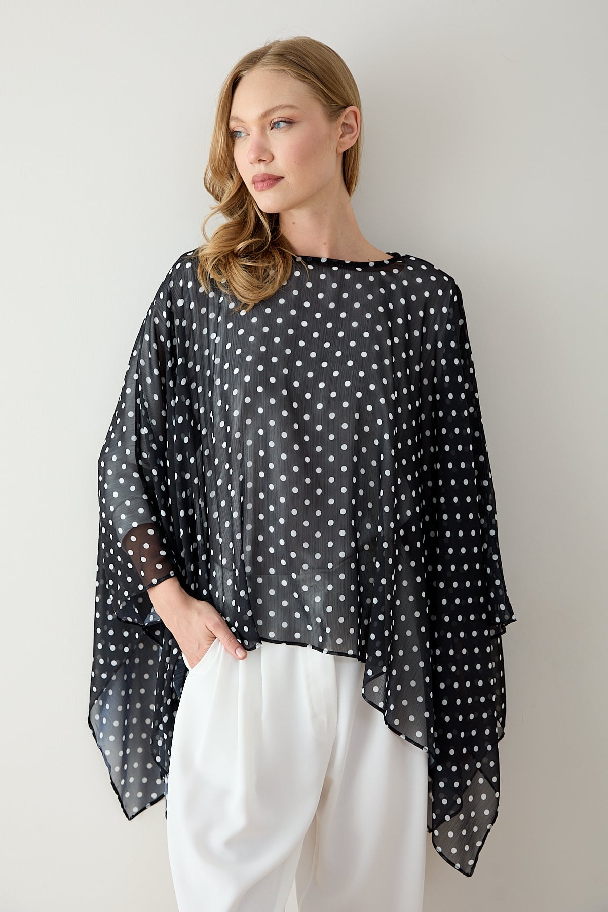 Puantiye Pelerin Tunik 12-5419