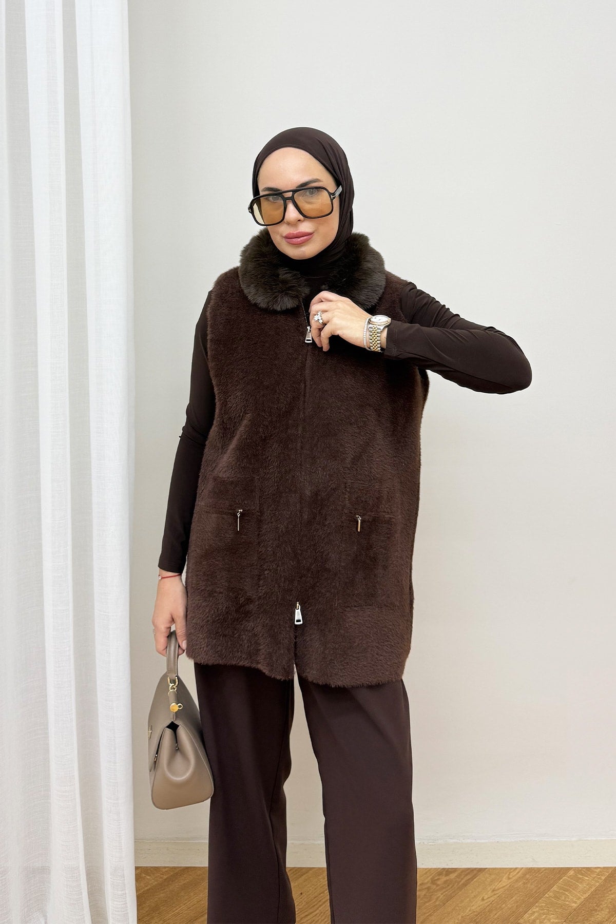 Kürk Yaka Yelek 87-26100