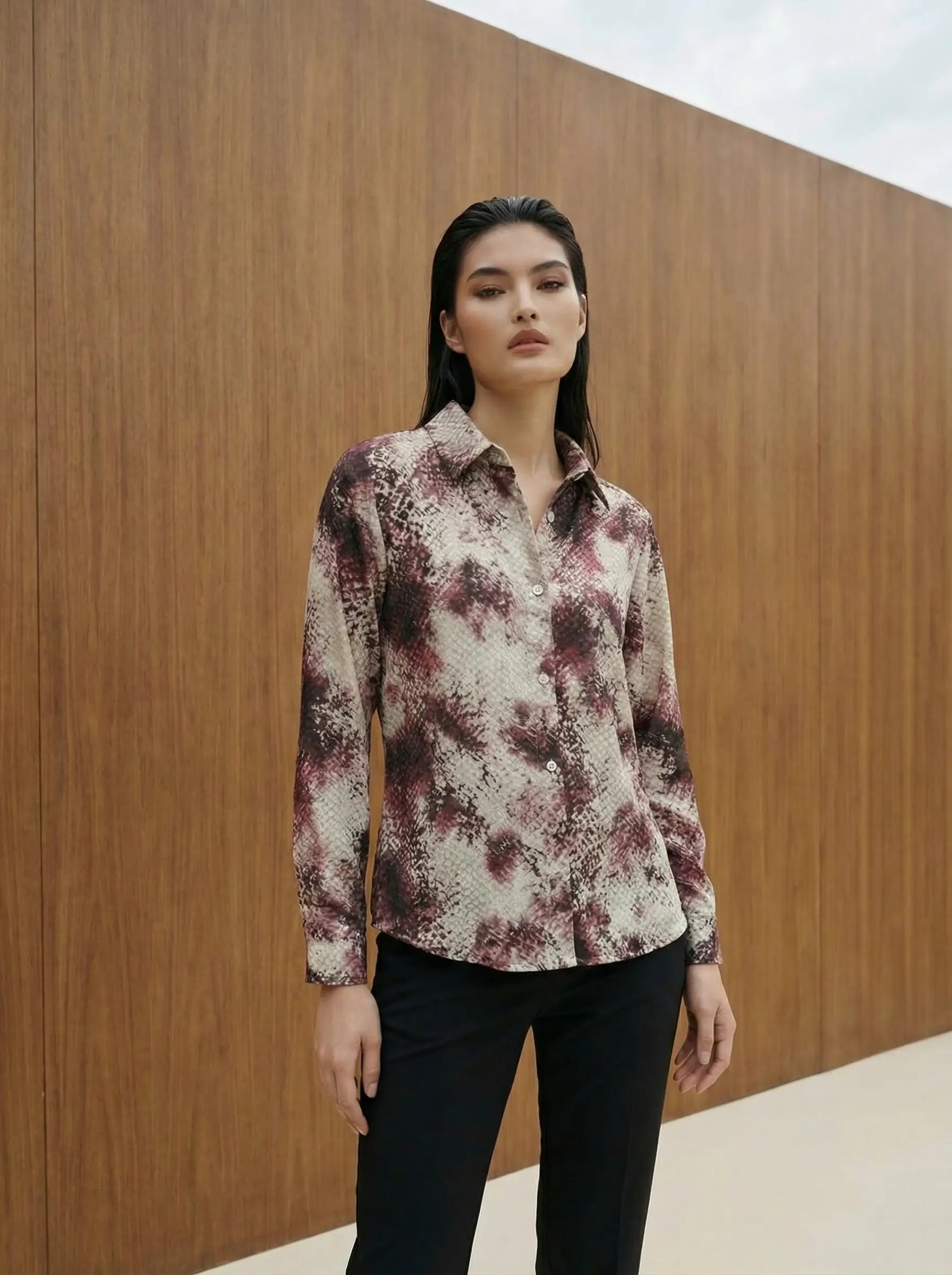 Batik Desen Kadife Gömlek