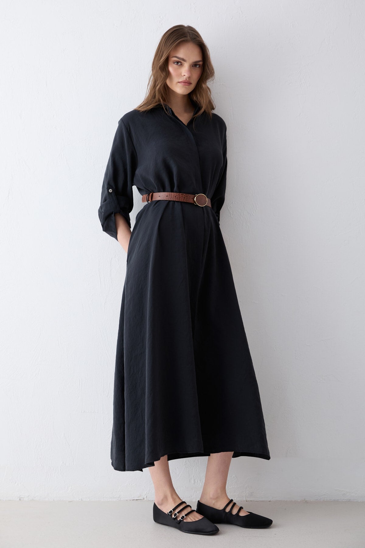 Kemerli Oversize Elbise 81-3270
