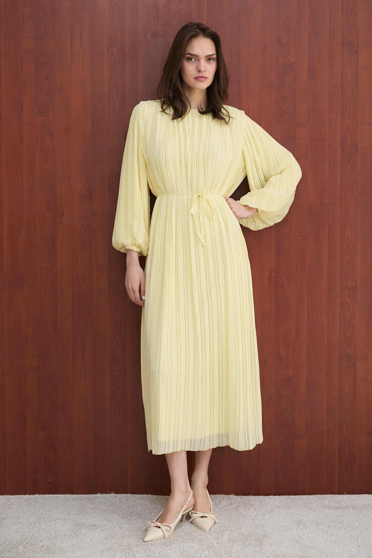 Şallı Pilise Elbise 32-2379-1