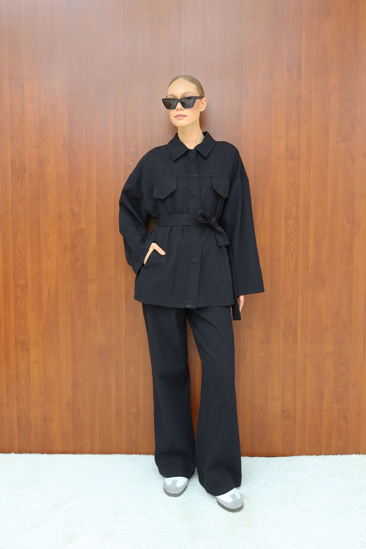 Gabardin Kuşaklı Takım 12-8843