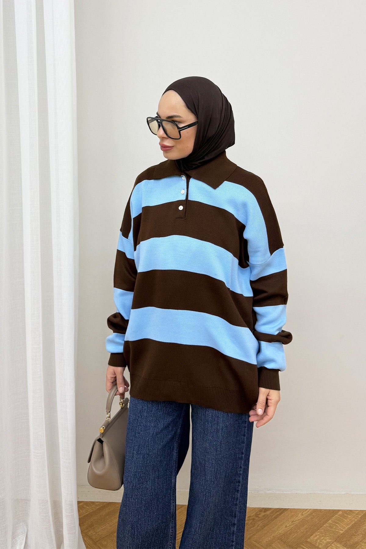 Çizgili Triko Kazak 87-25750