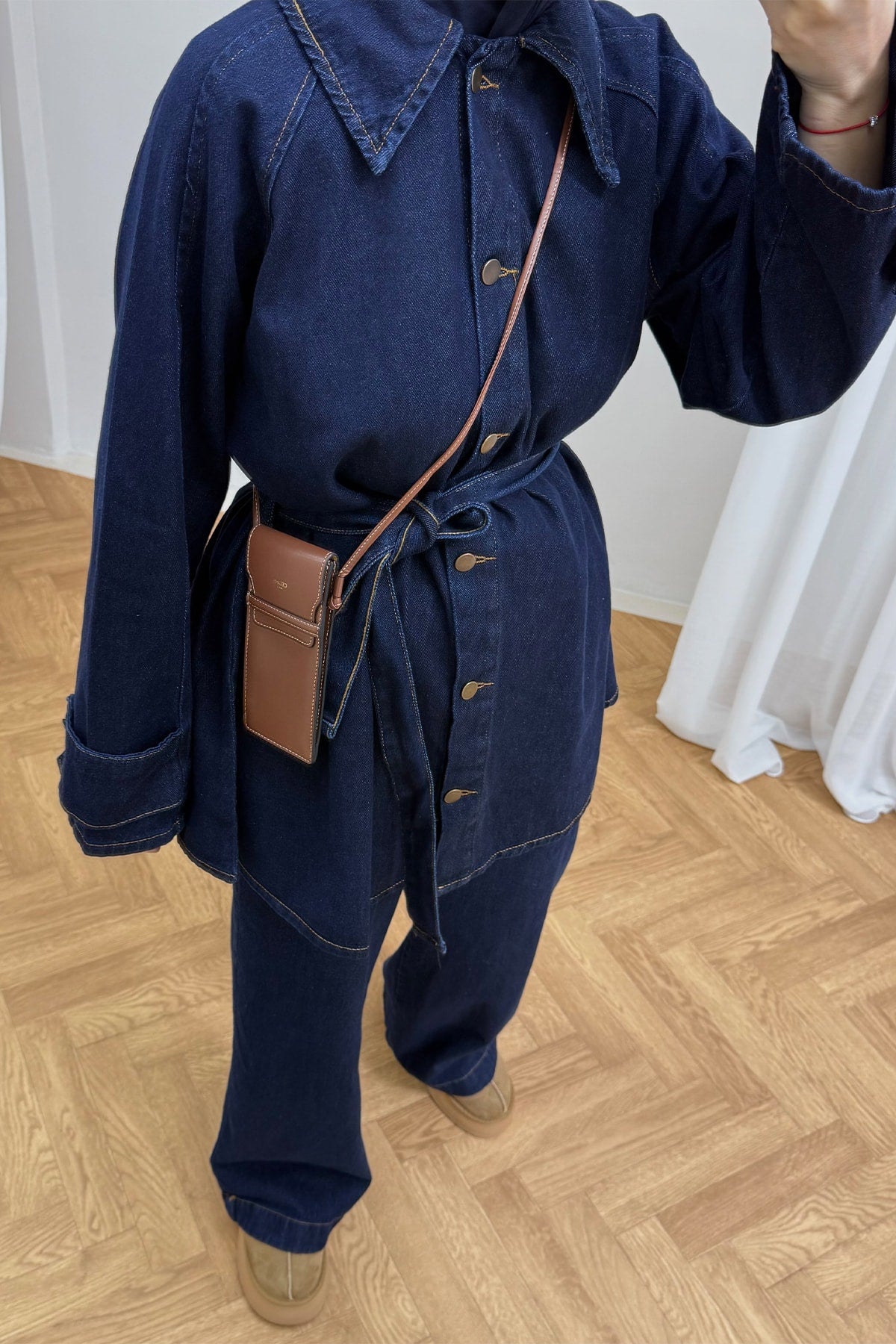 Kuşaklı Denim Takım 4-62808
