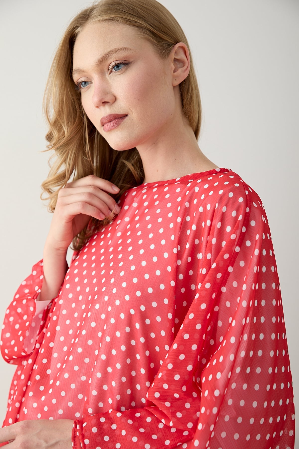 Puantiye Pelerin Tunik 12-5419
