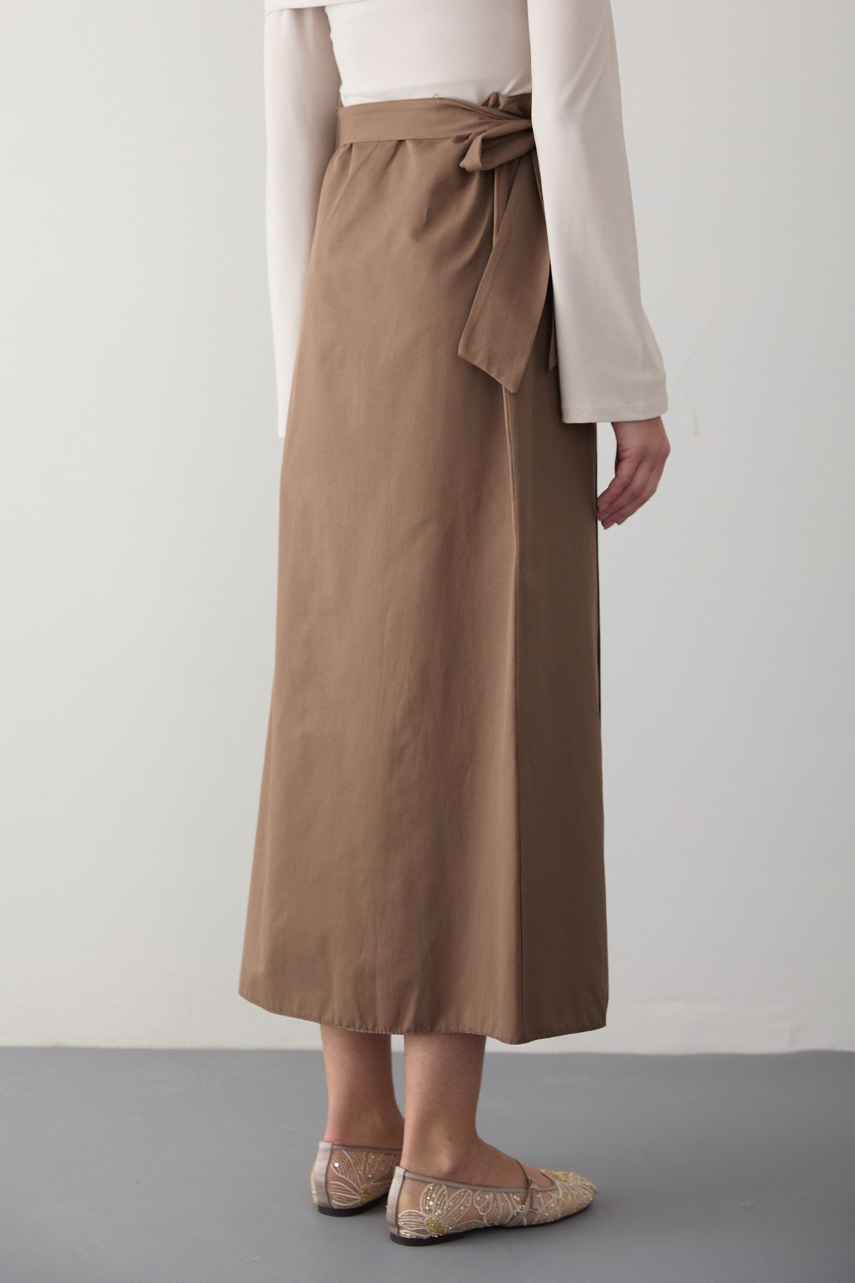 Poplin Bağlamalı Etek 32-2874