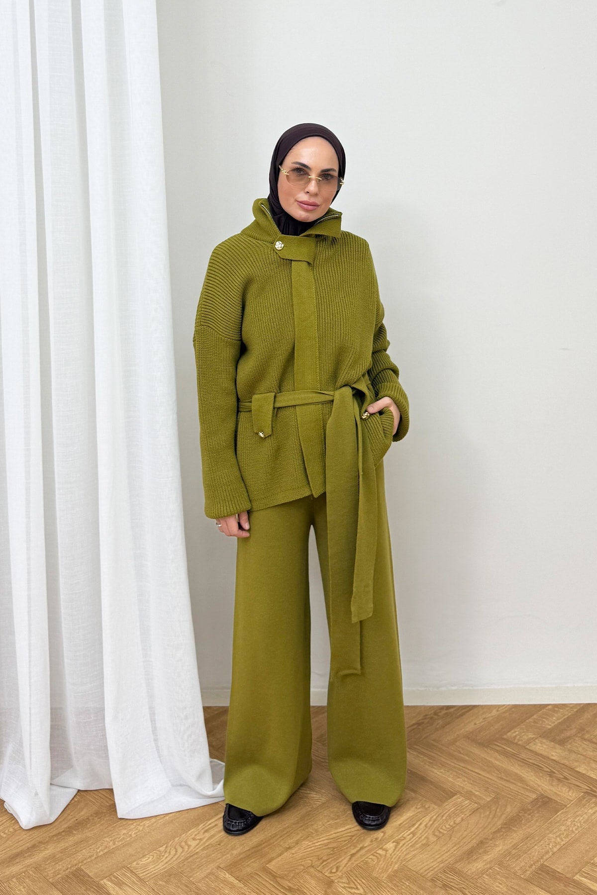 Kuşaklı Triko Takım 87-2680