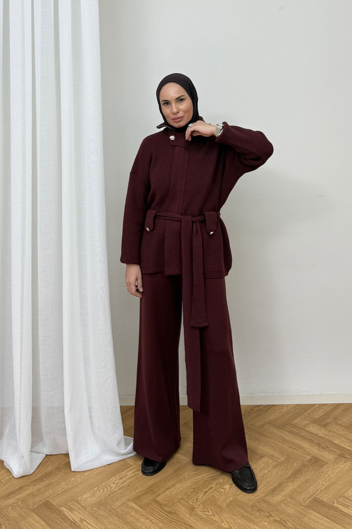 Kuşaklı Triko Takım 87-2680