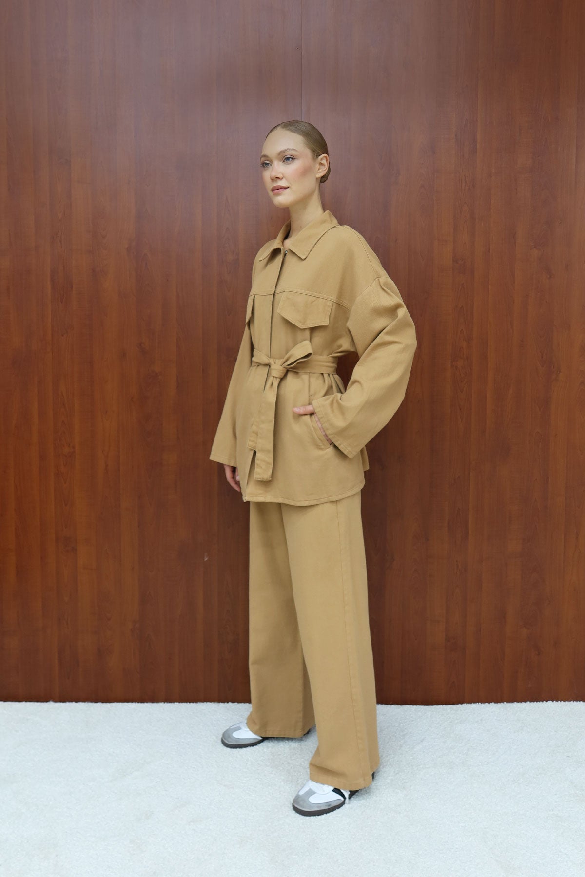 Gabardin Kuşaklı Takım 12-8843