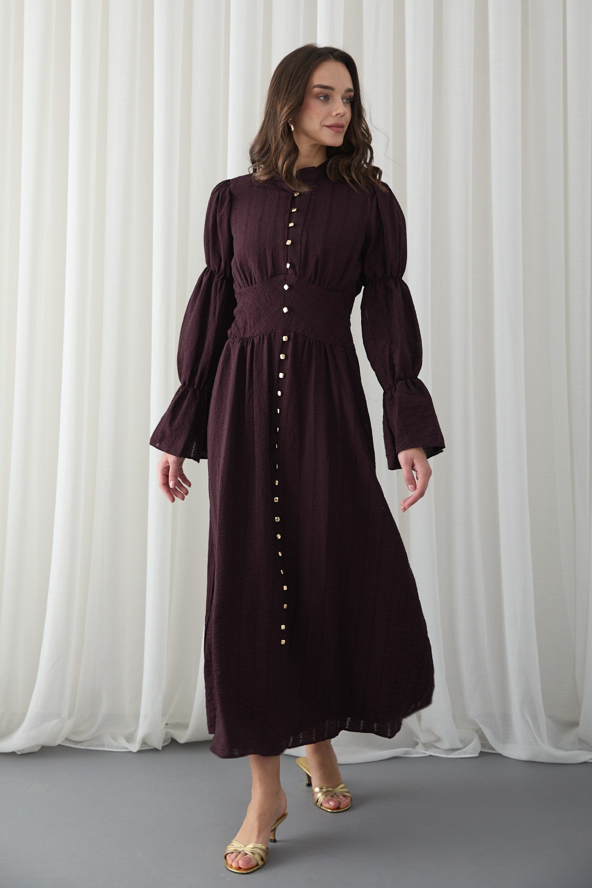 Beli Korsaj Detaylı Elbise 32-2835