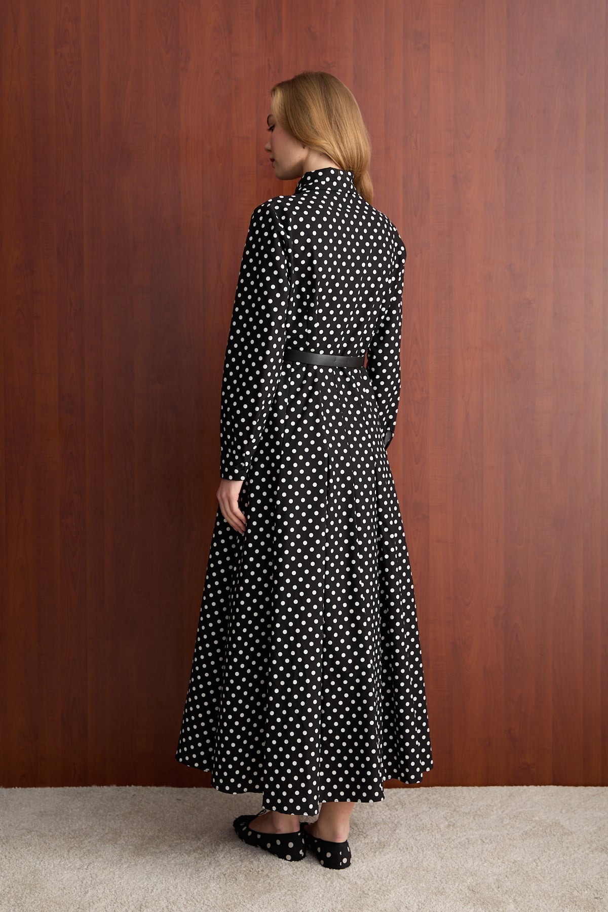 Puantiye Poplin Elbise 32-2766