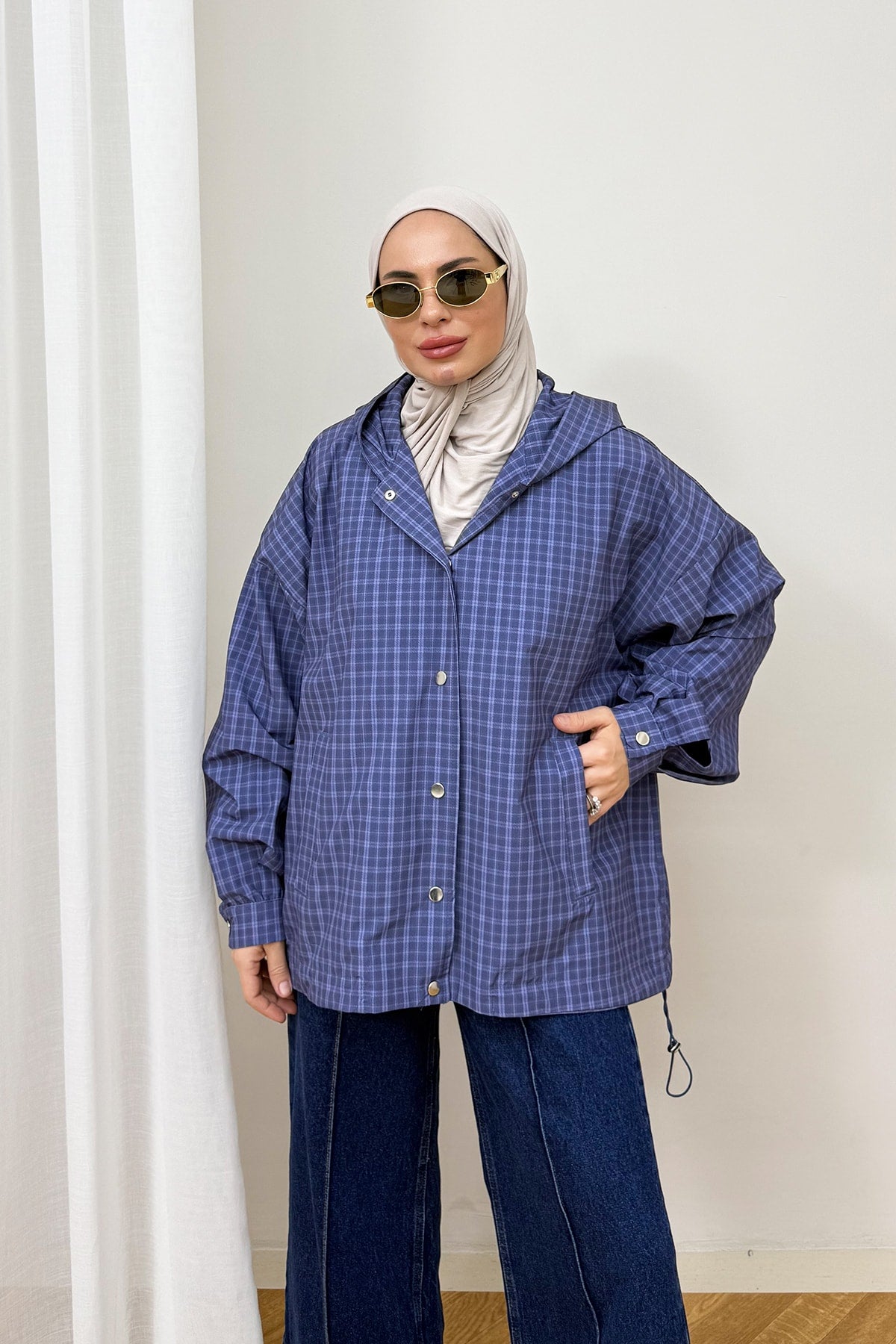 Ekose Çıtçıtlı Yağmurluk 3-4590
