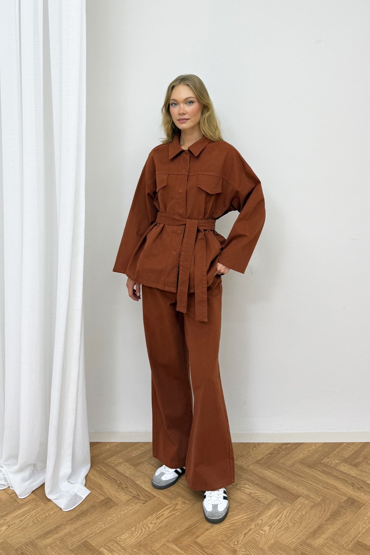 Gabardin Kuşaklı Takım 12-8843