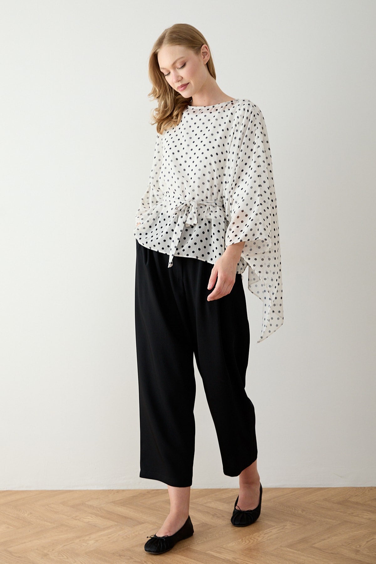 Puantiye Pelerin Tunik 12-5419
