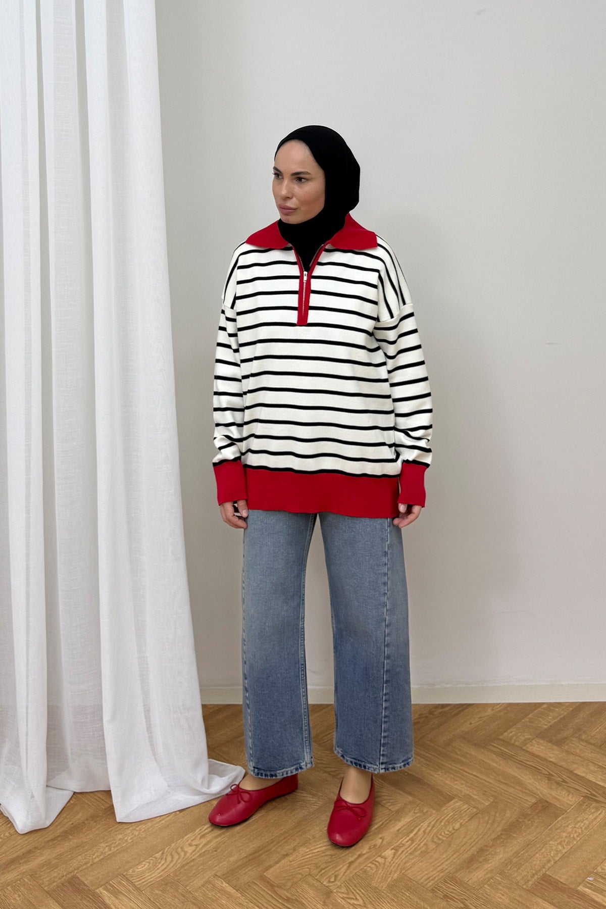 Çizgili Triko Kazak 87-26282