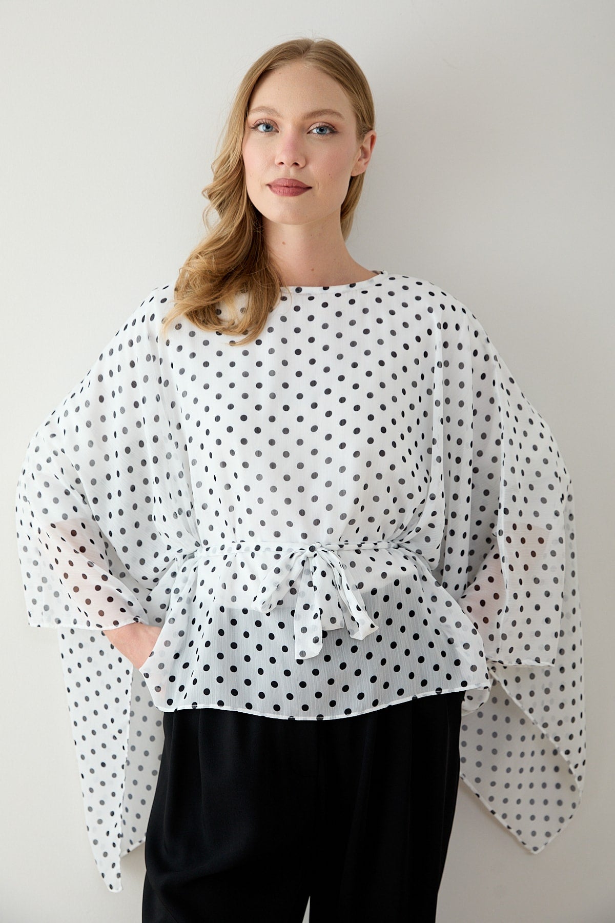 Puantiye Pelerin Tunik 12-5419