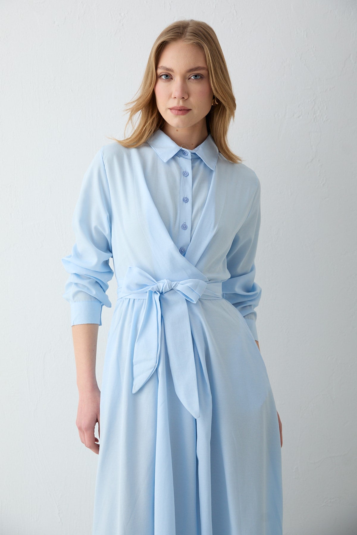 Bağlamalı Poplin Elbise 68-6163-1