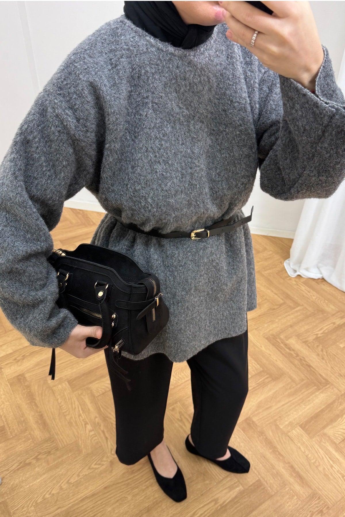 Kemerli Keçe Tunik 3-4617