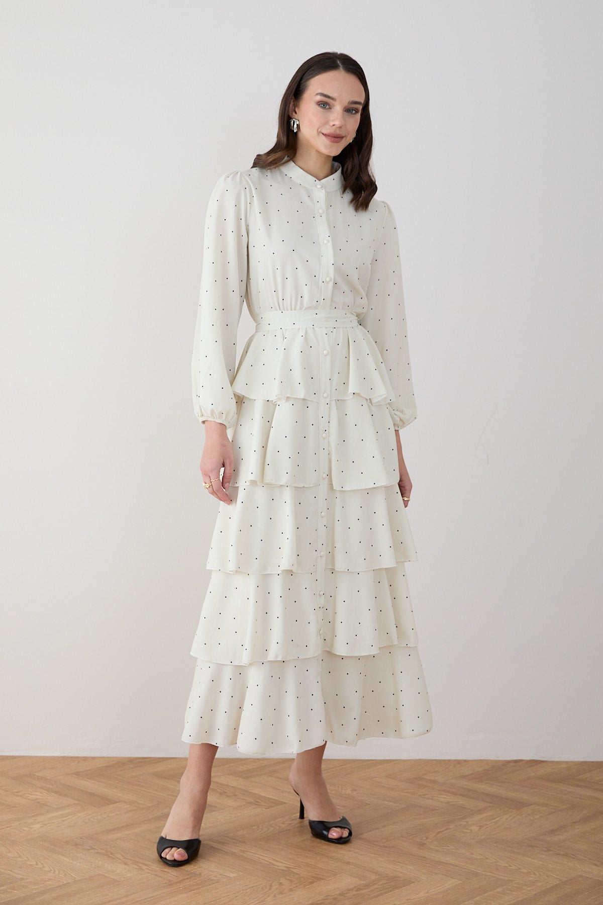 Puantiye Kat Kat Elbise 32-2875