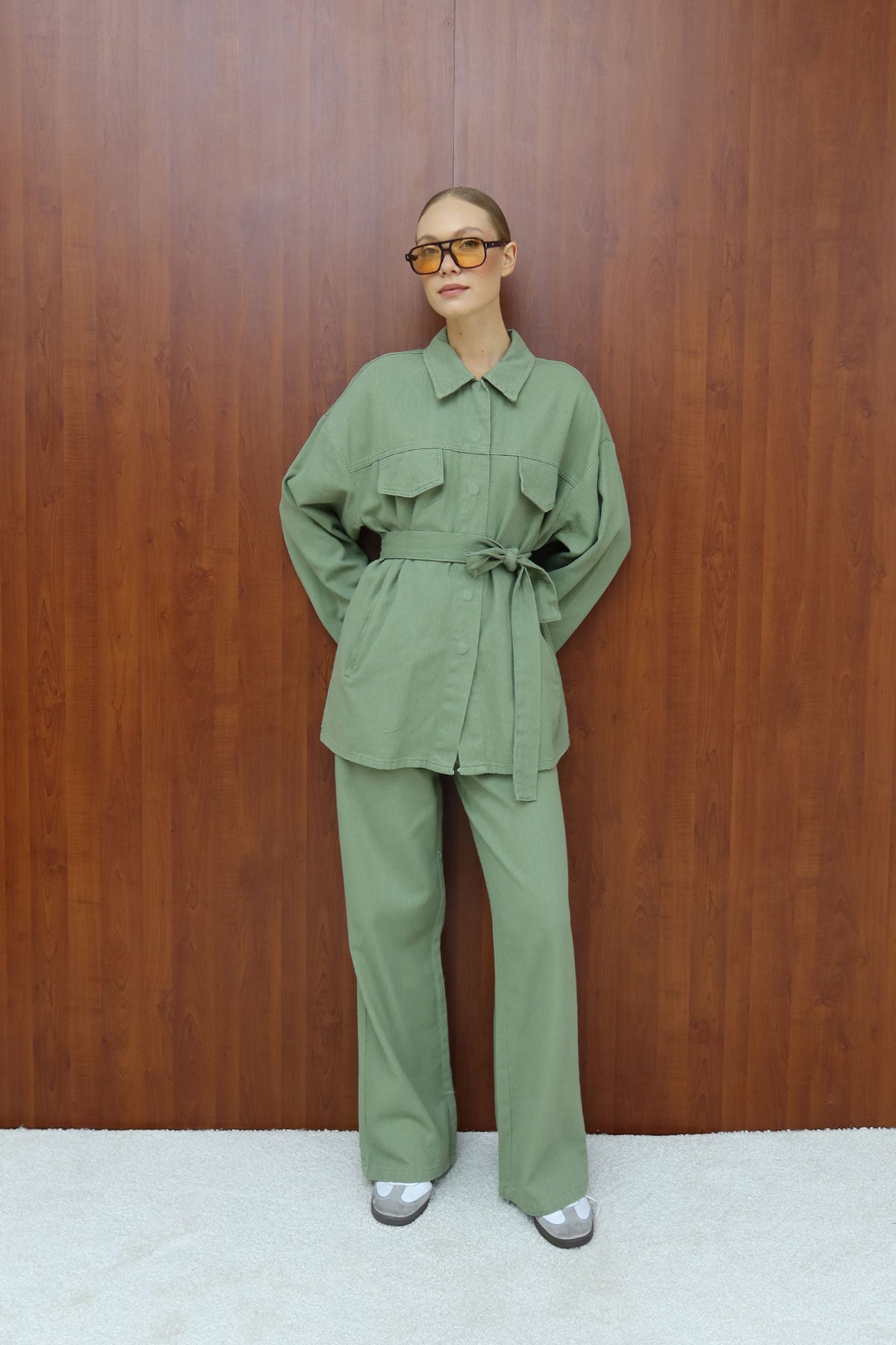 Gabardin Kuşaklı Takım 12-8843
