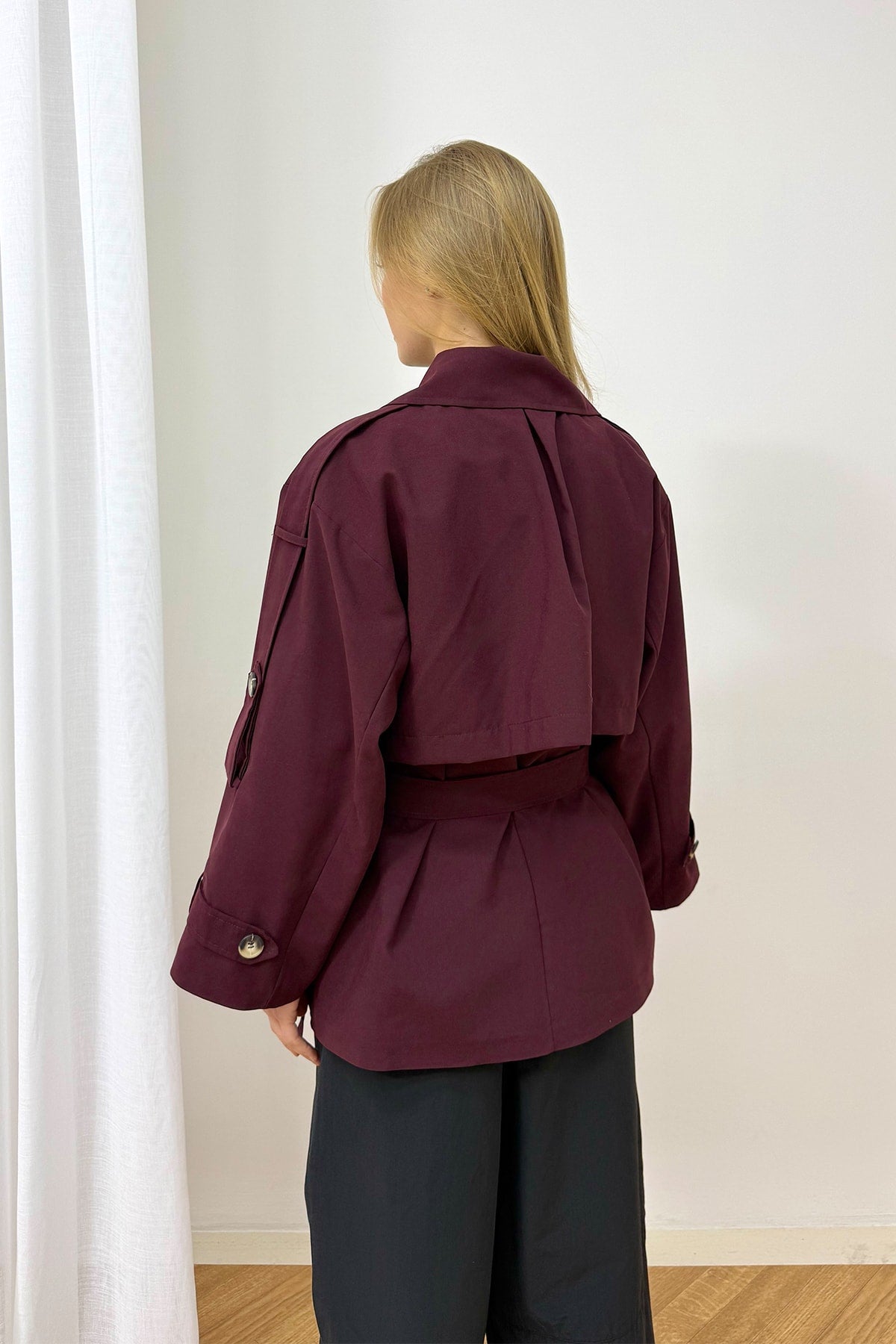 Oversize Kısa Trench 90-3010
