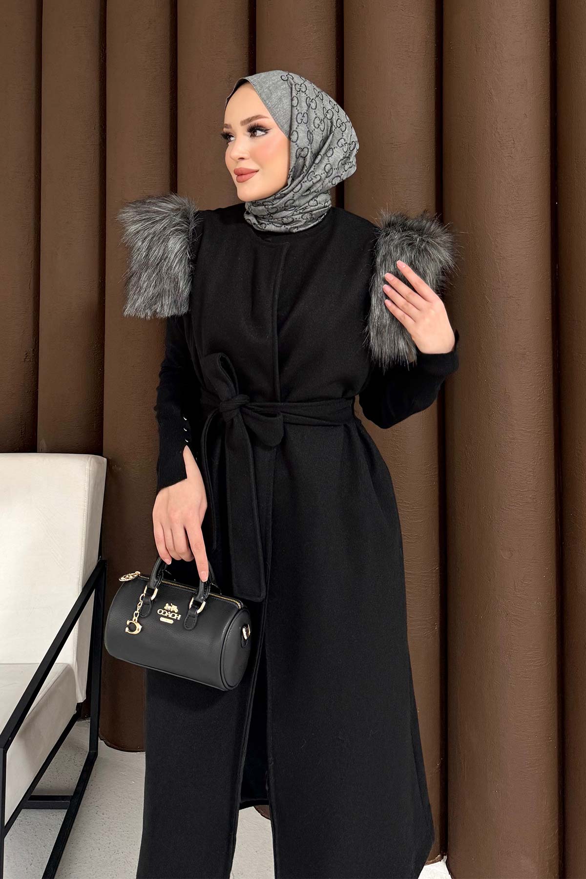 Kürklü Kaşe Yelek 32-3709