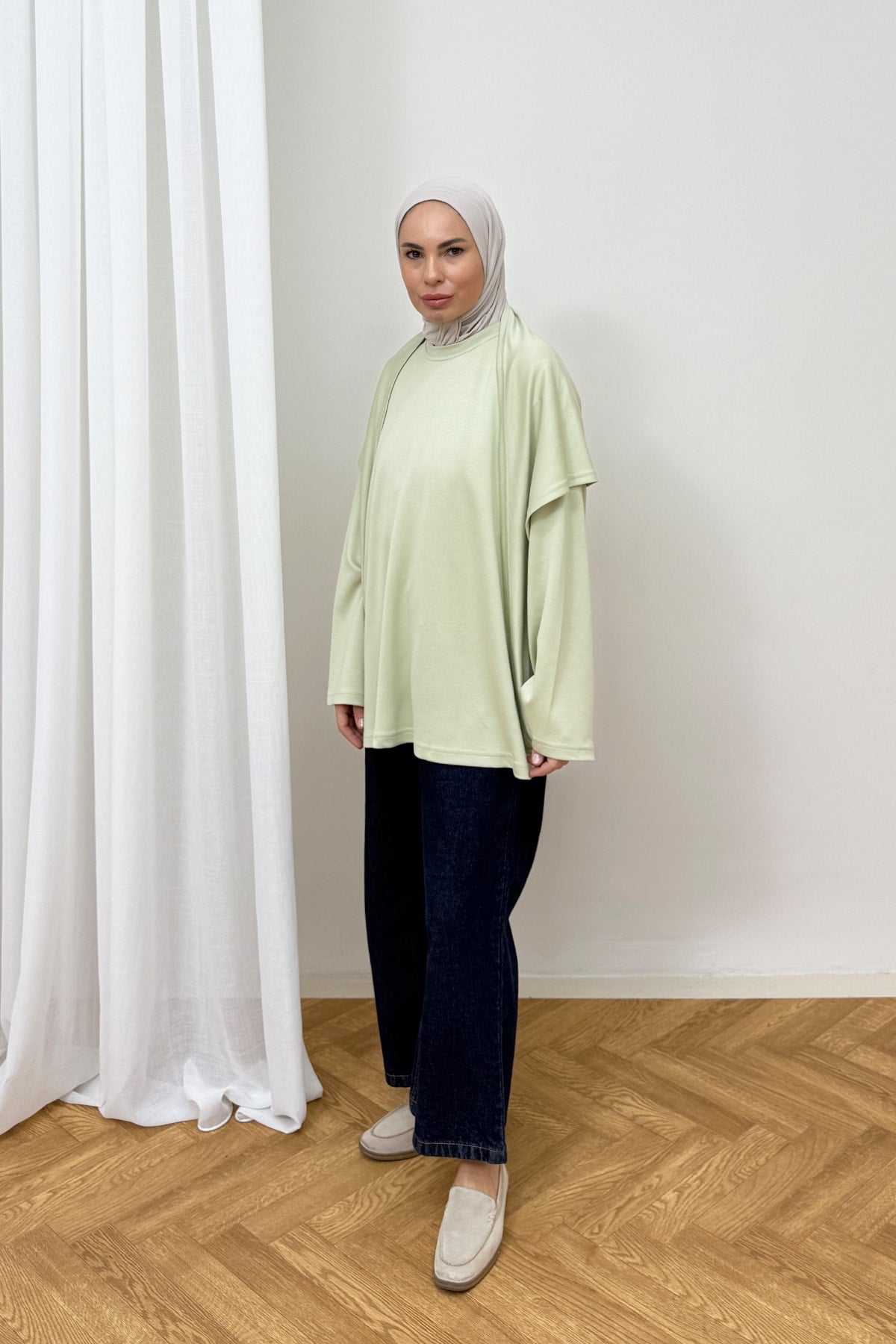 Şal Detaylı Tunik 3-4585