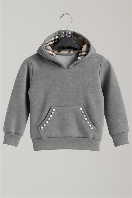İncili Sweatshirt Gri 2 Yaş