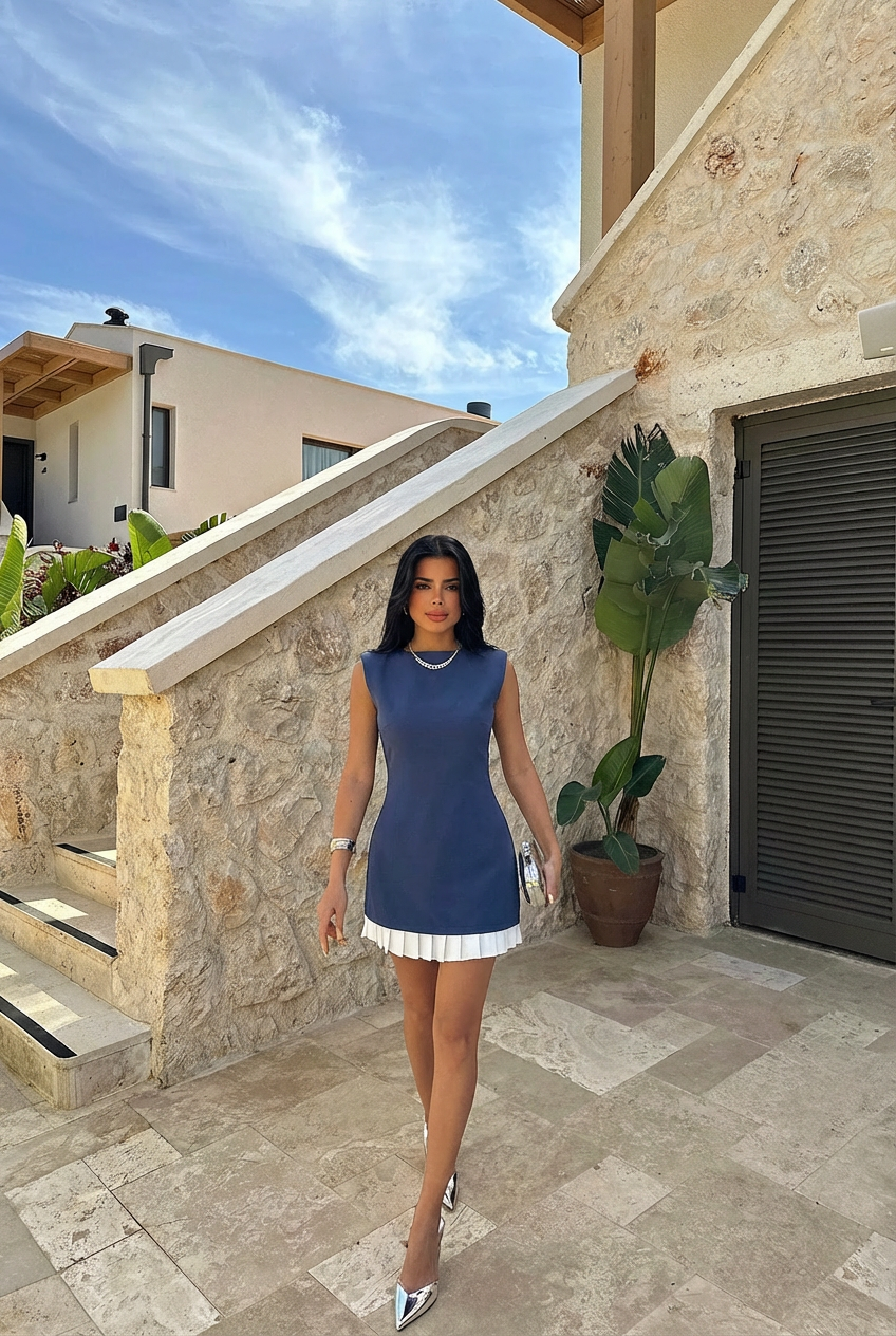 İndigo Vanya Mini Elbise  ATE-2079
