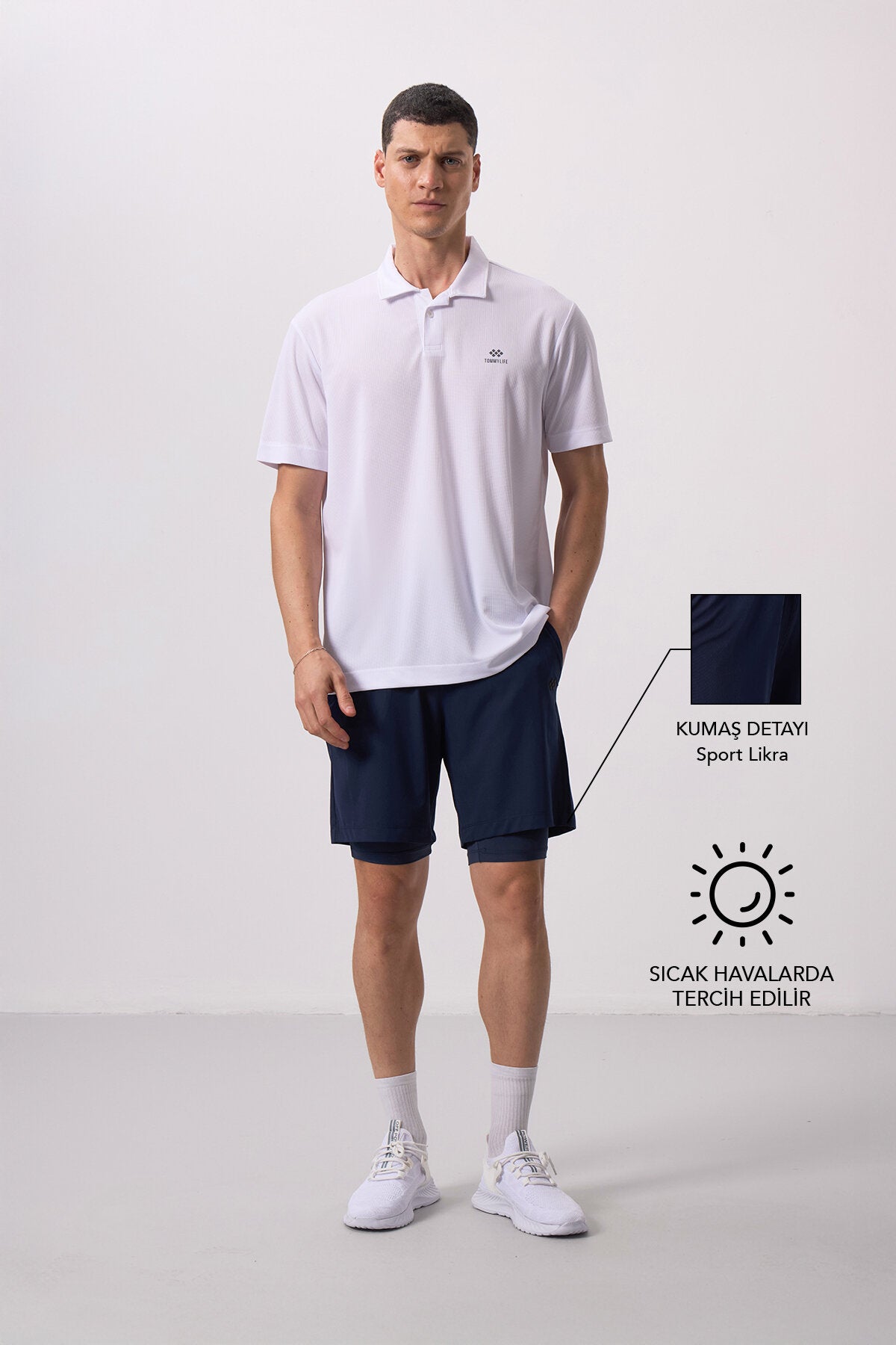 İndigo İnce Yumuşak Standart Fit Erkek Taytlı Şort - 81287