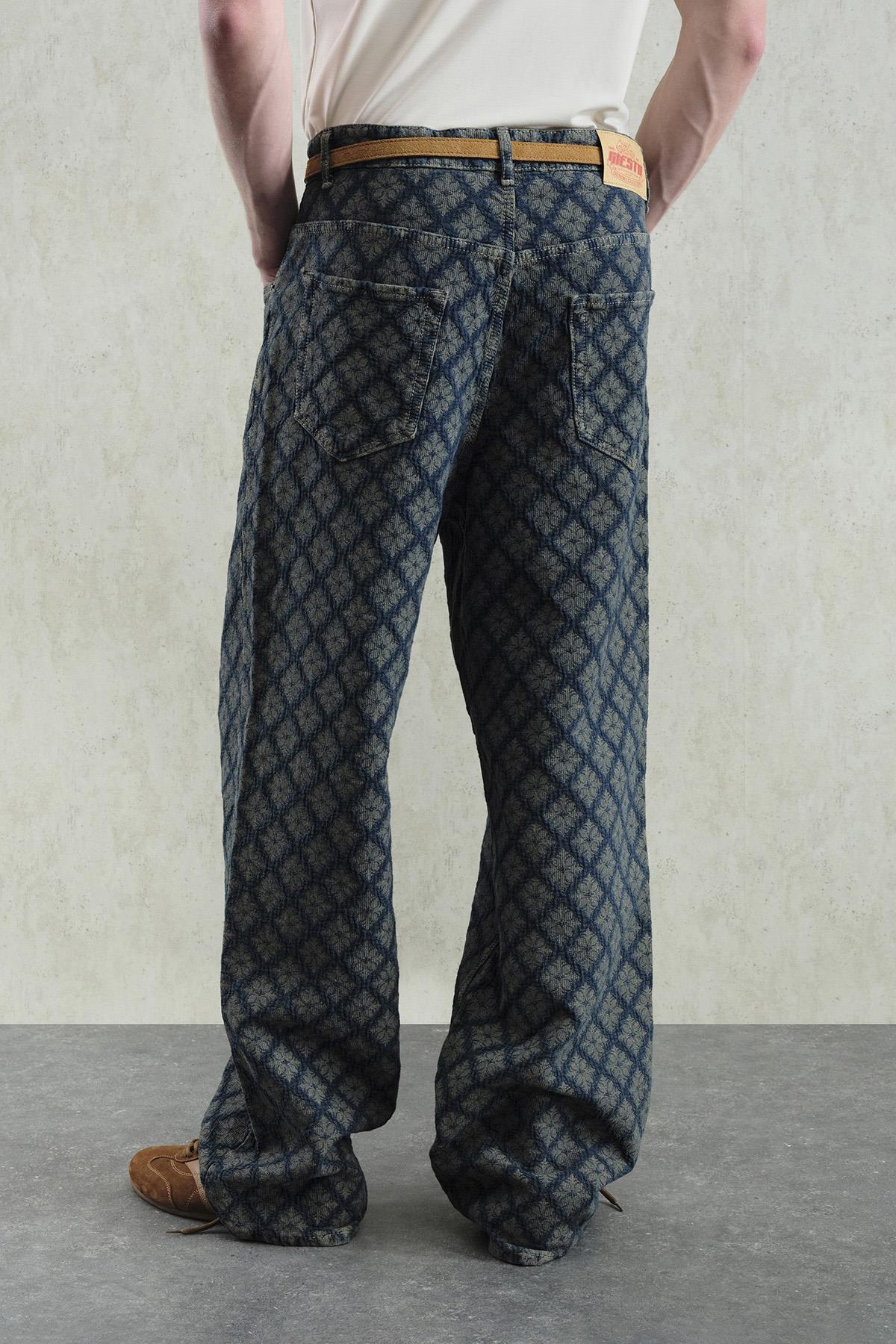 JAKAR DESENLİ LACİVERT JEAN