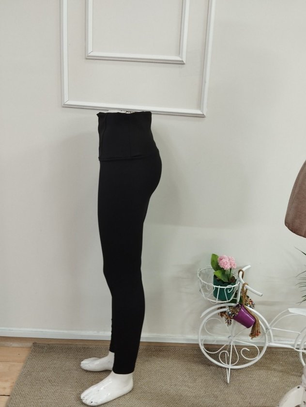 Kadın Yüksek Bel Belden Korseli Kanca Detaylı şardonlu Dalgıç Tayt