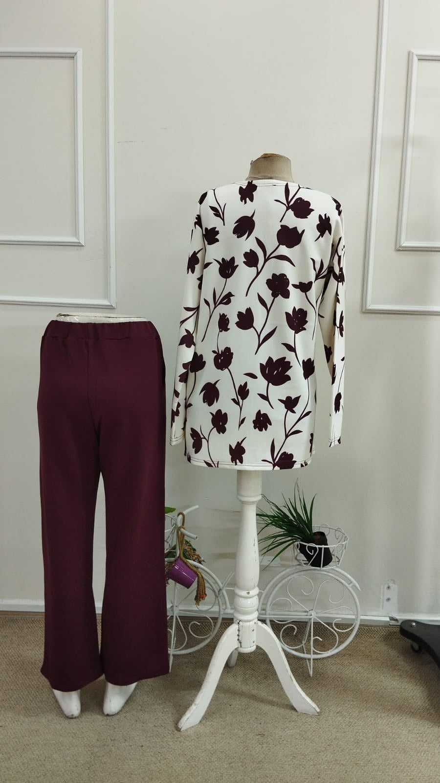 Kadın Uzun Kollu önü Açık Modal Ceket Kolsuz Viskon Iki Iplik Bluz Ve Pantolon üçlü Takım