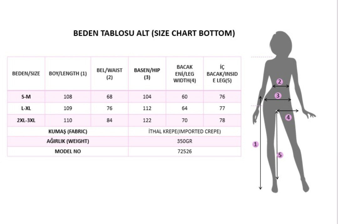 Kadın Yüksek Belli önden Nervır Detaylı Geniş Paçalı Ithal Krep Pantolon