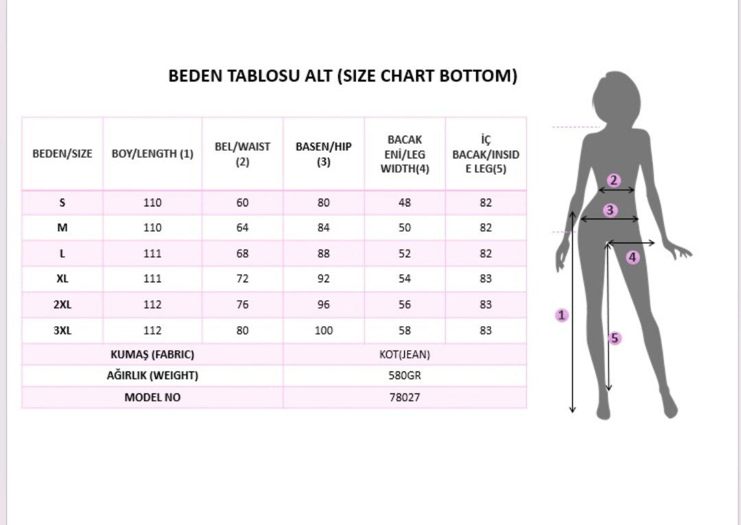 Kadın Yüksek Bel Düğmeli önden Cep Detaylı Kot Pantolon