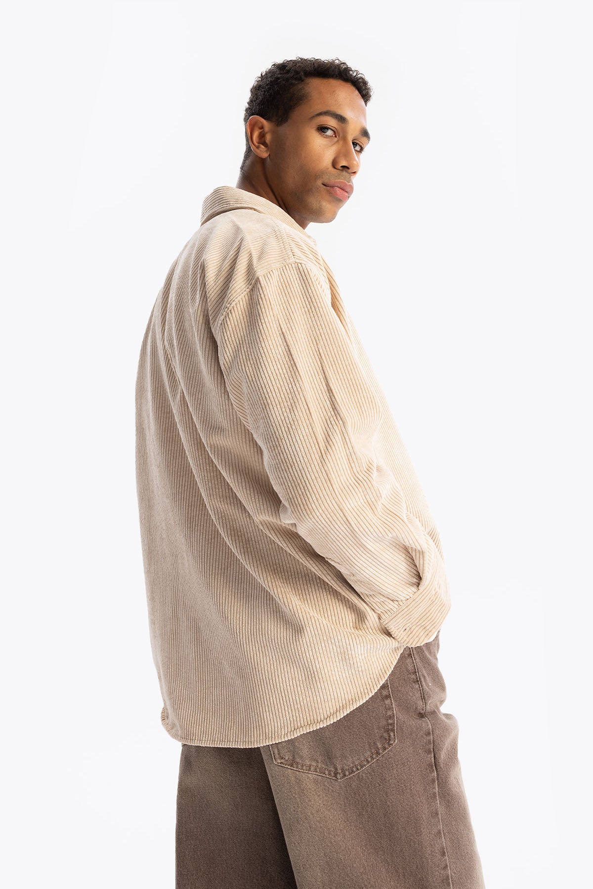 KADİFE GÖMLEK - BEJ - BEJ S