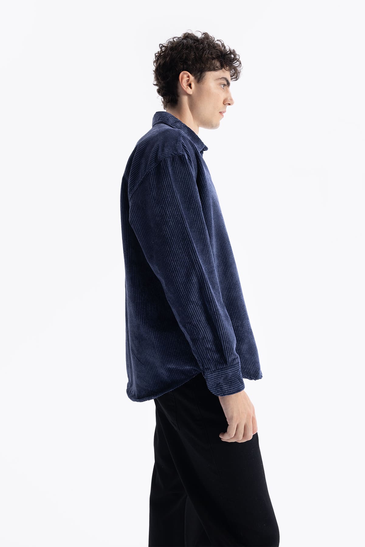 KADİFE GÖMLEK - İNDİGO - İNDİGO S