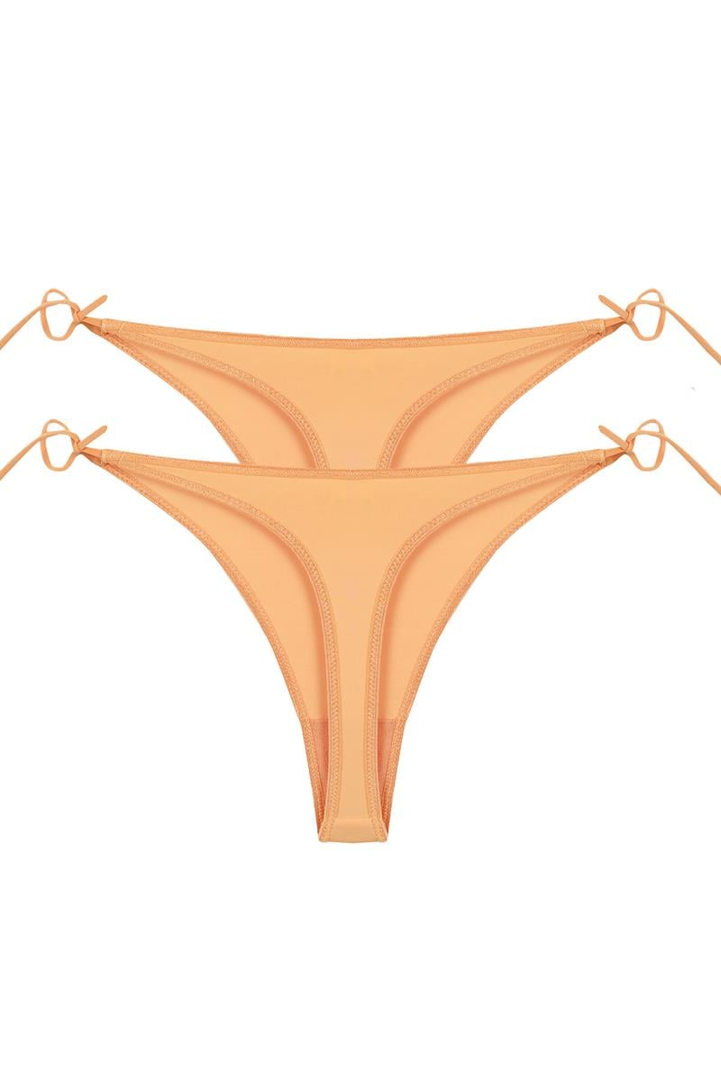 Kadın Turuncu Yandan Bağlamalı 2'li Tanga Slip