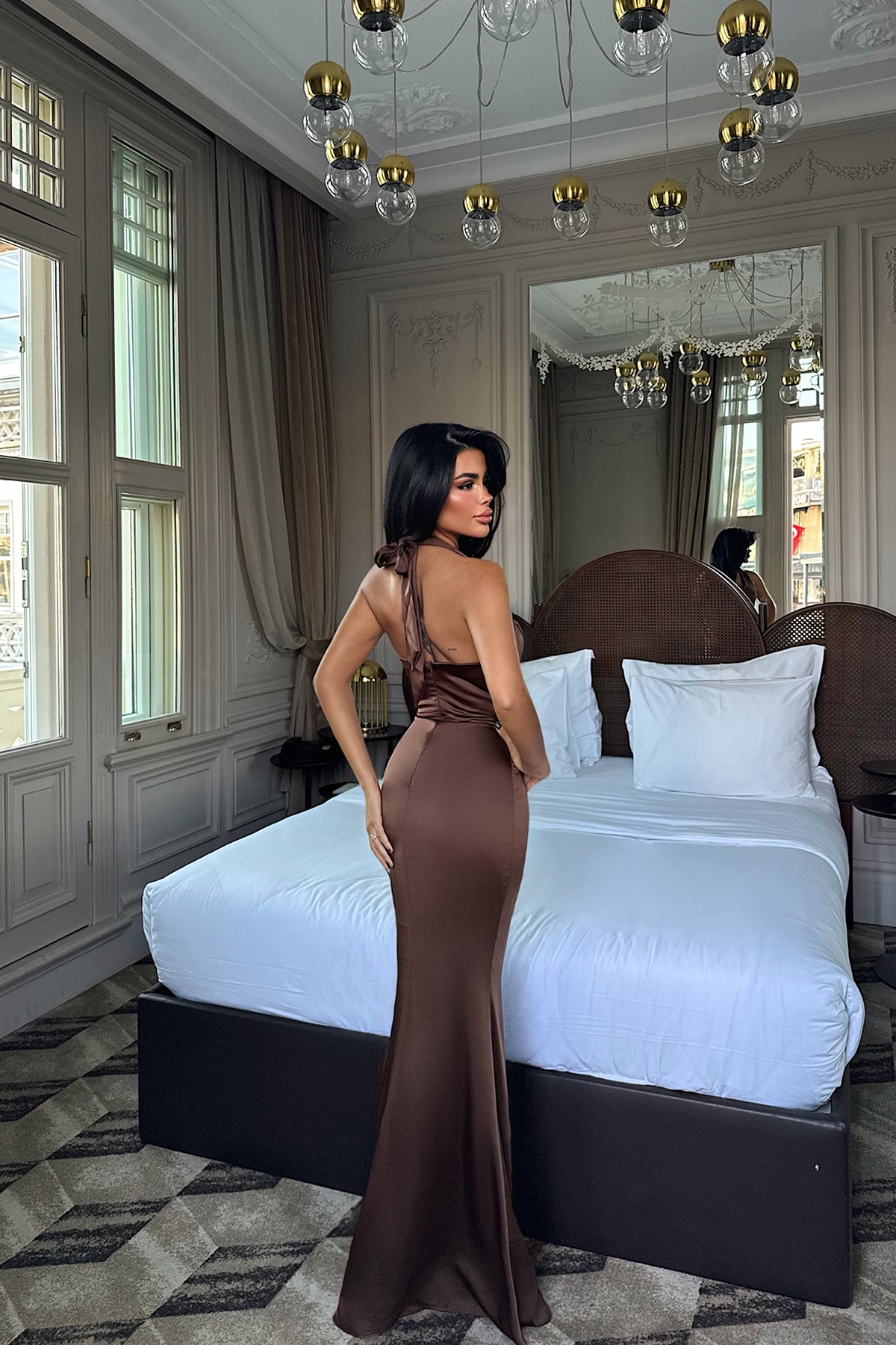 Acı Kahve Sartoria Uzun Elbise ATE-3508